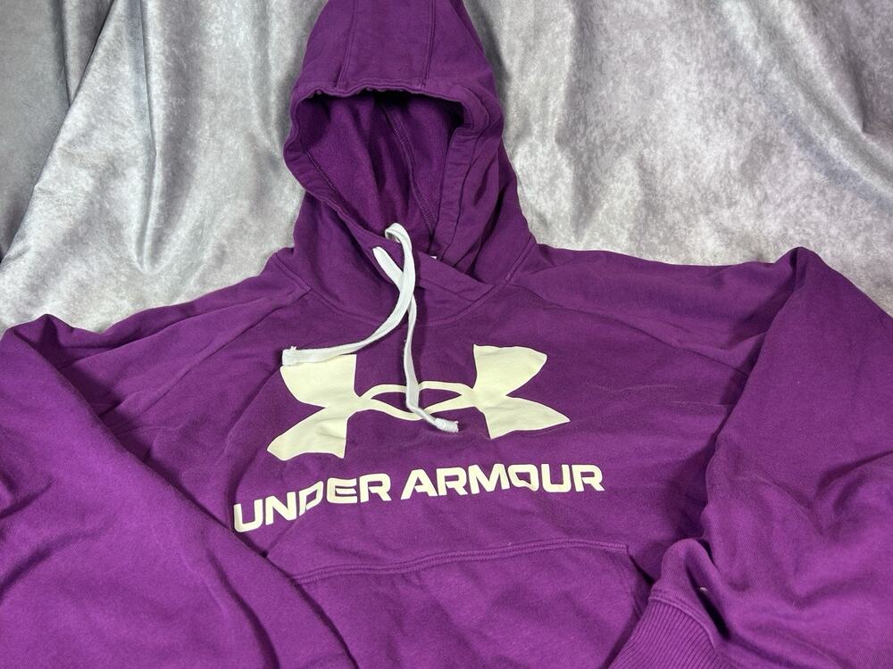 Under Armour Womens 2X Purple Hoodie Sweatshirt Long Sleeve Pullover Logo